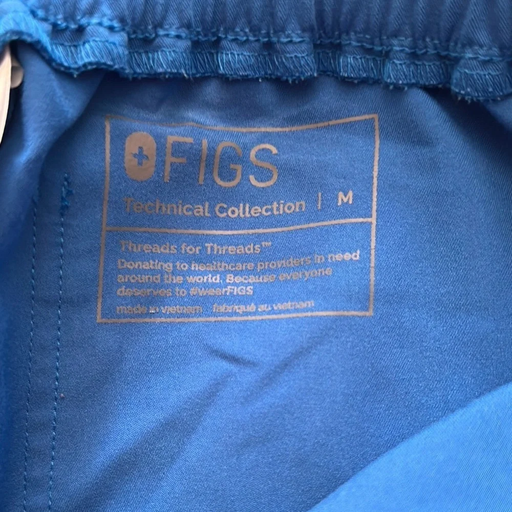 Figs Blue Joggers with Elastic Waistband and Relaxed Fit